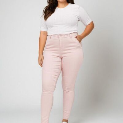 Pantalones beige de talla grande (B309)