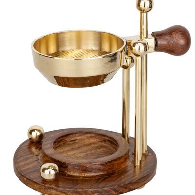Recipiente per fumo con setaccio, legno + ottone / regolabile