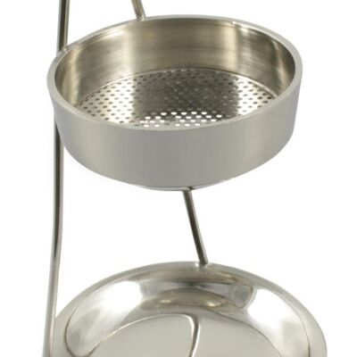 Récipient à fumer en laiton nickelé, avec grille amovible