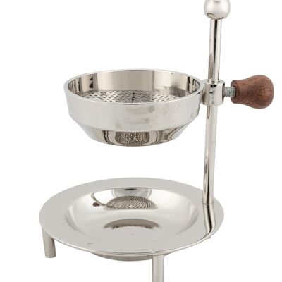 Recipiente per fumo con setaccio, ottone nichelato, regolabile