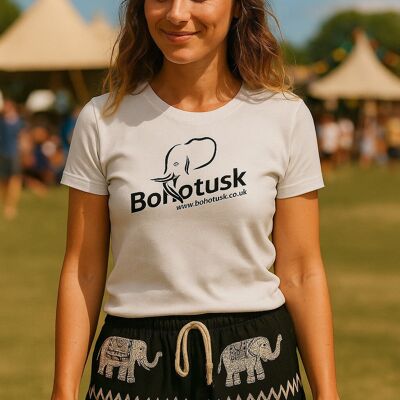 Camiseta de algodón blanca Bohotusk para mujer, tallas XS-2XL (UK 6-18)