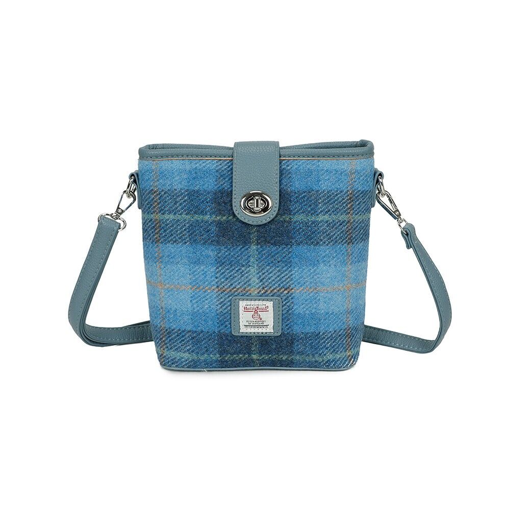Borsa a tracolla Harris Tweed Skye Blue 7113