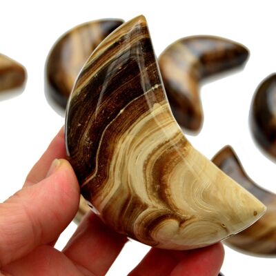 Lune en calcite chocolat (70 mm)