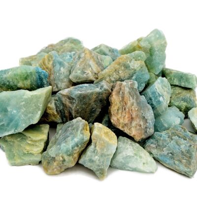 Cristaux d'aigue-marine bruts, lot de 250 g (2 à 4 pièces)