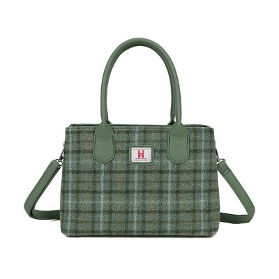 Bolso de mano Strathurie Tweed a cuadros verdes 166