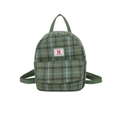 Strathurie Tweed Green Check Mini Backpack 288-3