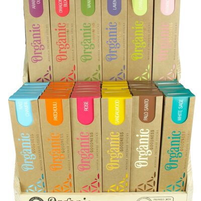 Présentoir de 72 bâtonnets d'encens Organic Goodness