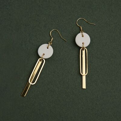 Pendientes de arcilla hechos a mano con diseño de cuento de estrellas - Pendientes dorados - Joyas coloridas, hipoalergénicas e impermeables - LYHO
