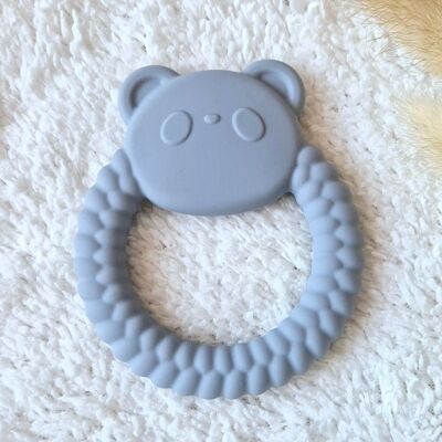 Anneau de dentition en silicone Panda Bear Gris Bleu