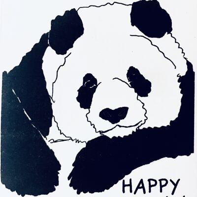 Tarjeta panda feliz cumpleaños