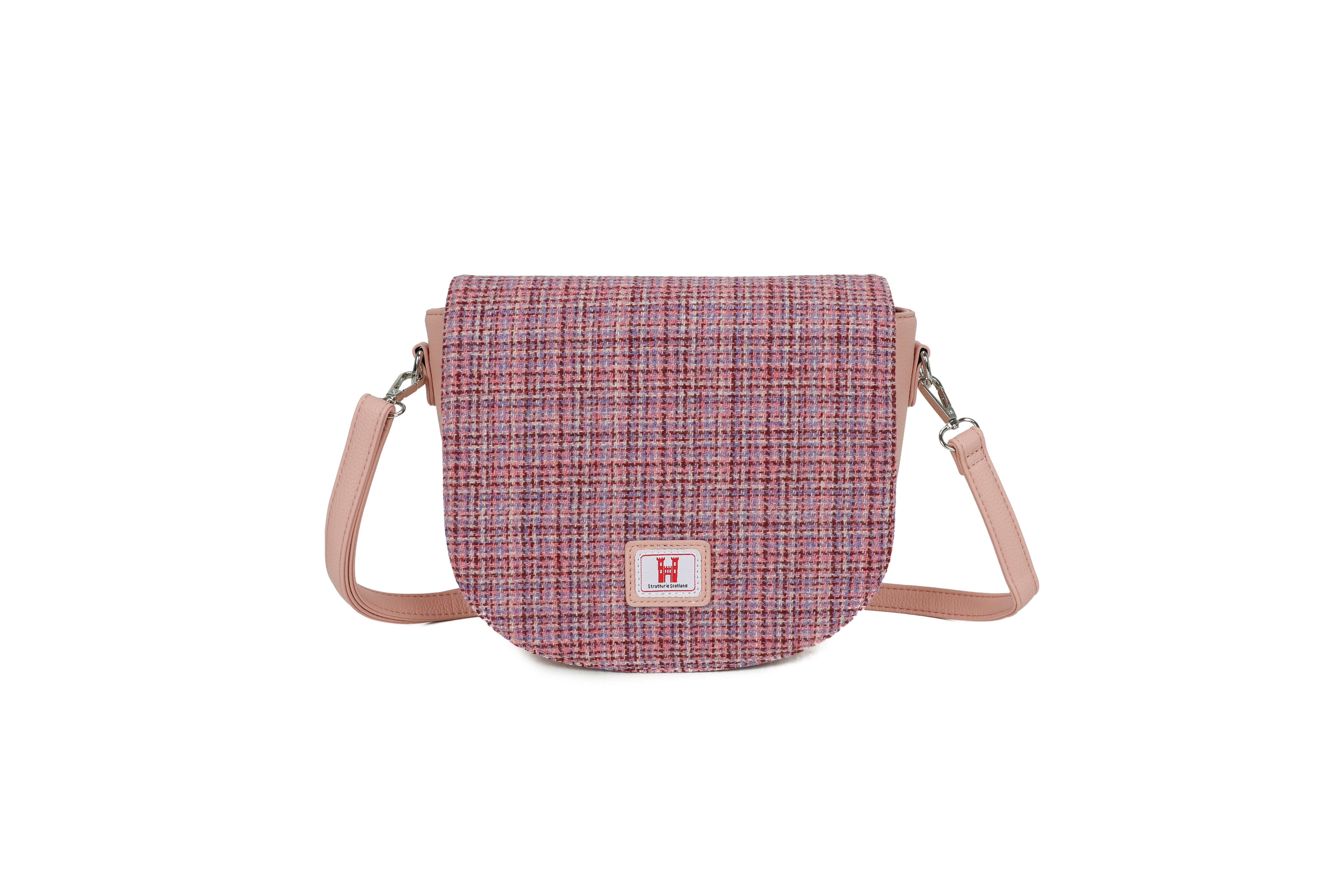 Borsa stile sella in tweed scozzese mélange Strathurie 7116