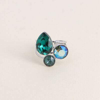 Silver Drop Trilogy Ring - adorned with Swarovski® crystals