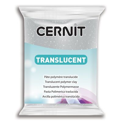 Pasta polimerica Cernit TRANSLUCENT - Glitter argento x56g (G10468)