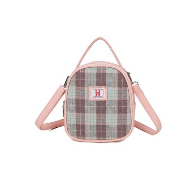 Mochila de transporte Strathurie Tweed con cuadros grises y rosas 288-4