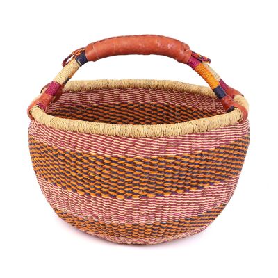 AFUNUMU : Panier de marché violet, rouge et bleu marine