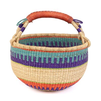 AKOKO : Panier de marché bleu, violet et orange