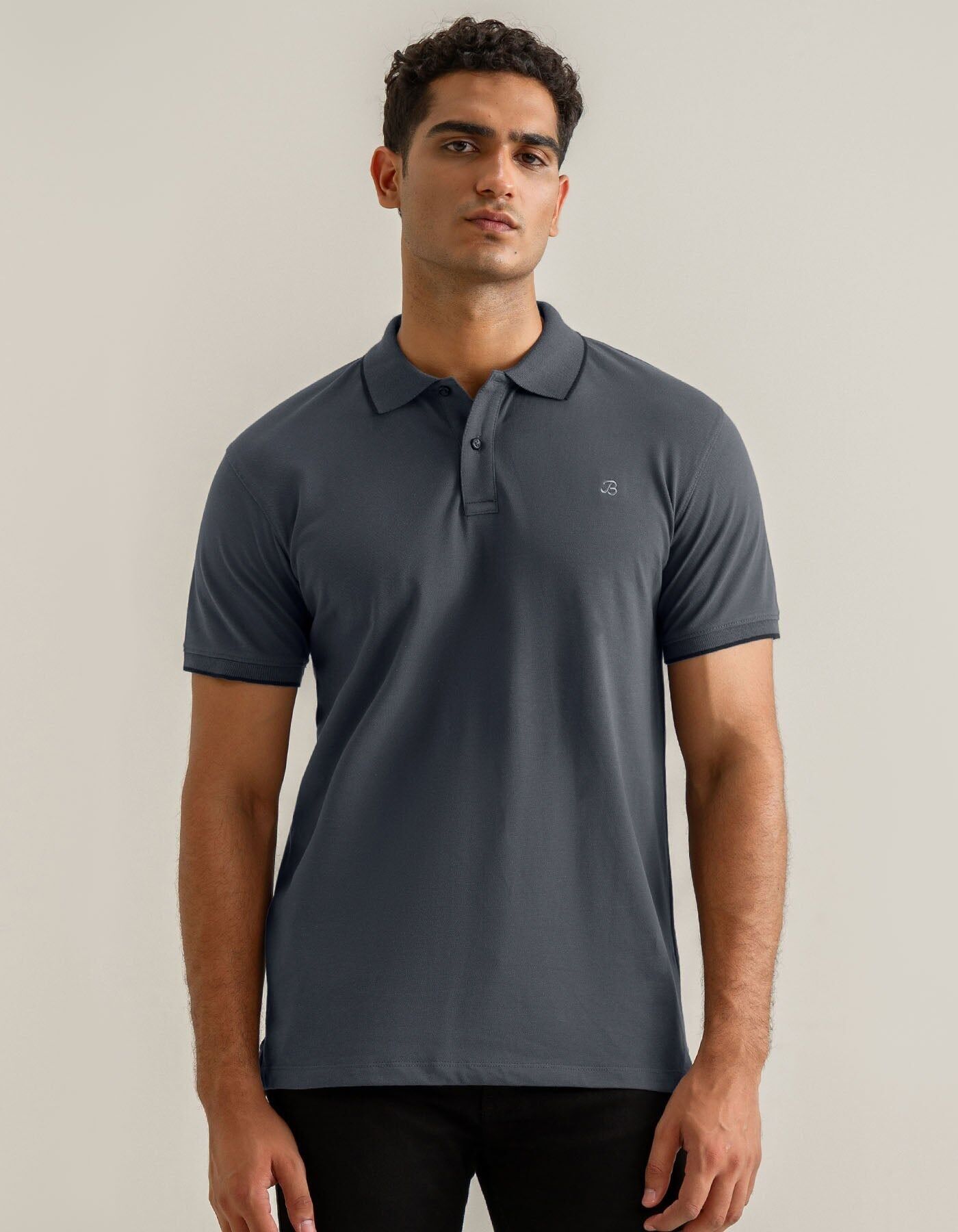 Polo in piqué premium grigio antracite
