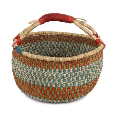 NANTIWE : Panier de marché rouge, bleu et vert