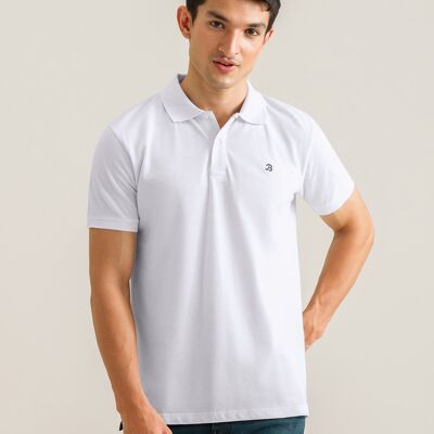 Polo piqué uni blanc