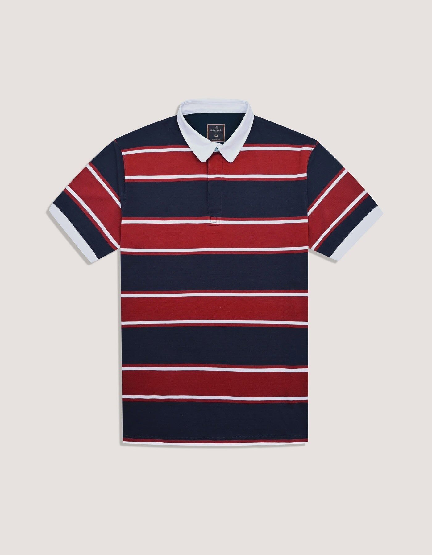 Polo a righe blu navy e rosse