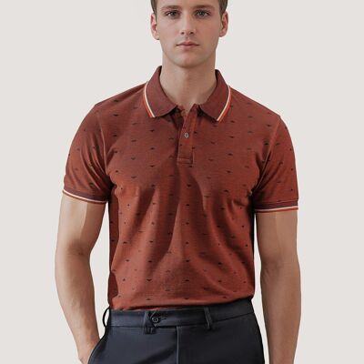 Camisa polo con estampado de óxido