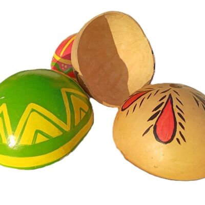 CALABASH AFRICANA DEL TOGO - DECORATA - 120 GR - LOTTO DA 3 -