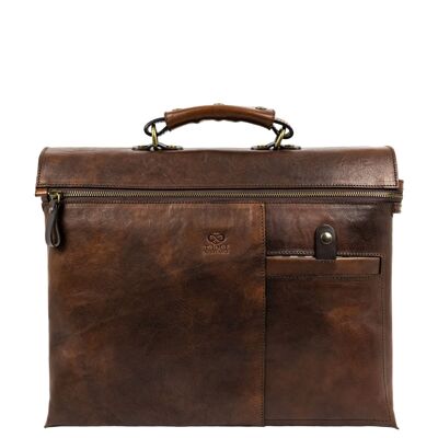 Sacoche pour ordinateur portable en cuir marron pour femme - D'ici à l'éternité