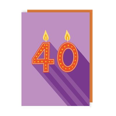 40th Candles Birthday Card Pack of 6