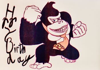 Carte de joyeux anniversaire Donkey Kong