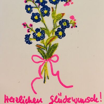 Tarjeta Blühmchen Felicitaciones