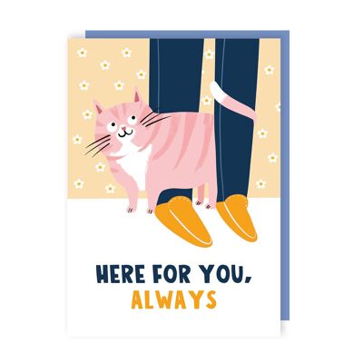 Confezione da 6 carte "Qui per te, sempre gatto"
