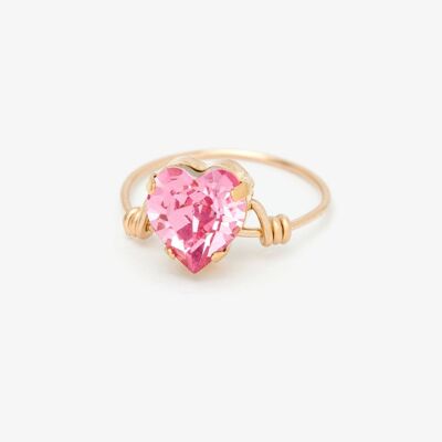 Bague HEART Rose monture Dorée