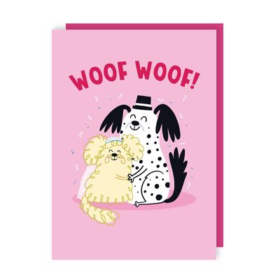 Lot de 6 cartes de mariage Woof Woof