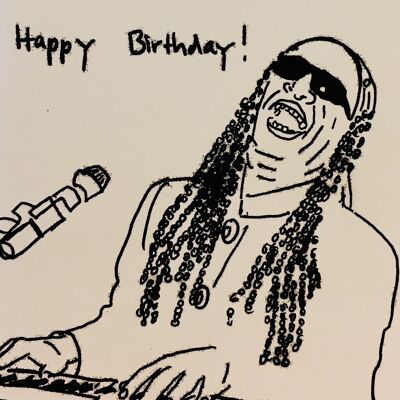 Stevie Wonder Happy Birthday card