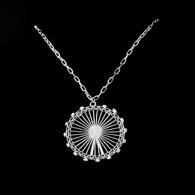 Collana con ciondolo London Eye in argento grande