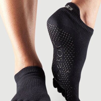 Chaussettes de yoga basses ToeSox pour femmes avec bout rond