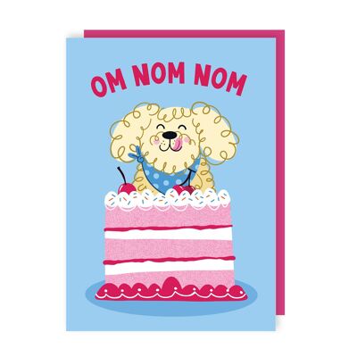 Om Nom Nom Dog Birthday Card Pack of 6