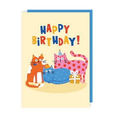 Biglietto di auguri di compleanno "Group Of Cats" (confezione da 6)