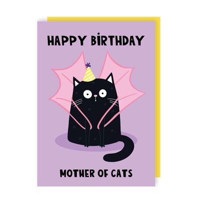 Paquete de 6 tarjetas de cumpleaños para la madre de los gatos