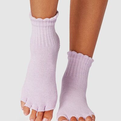 Calcetines de yoga de media punta festoneados ToeSox Melody