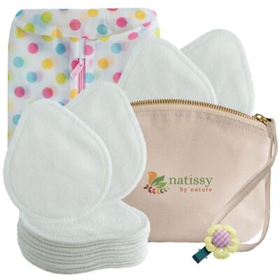 Lot de 14 coussinets d'allaitement lavables en bambou