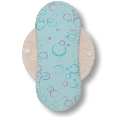 Protegeslip reutilizable de algodón orgánico con alas INDIVIDUAL (flujo normal) - Pastel (alas blancas)