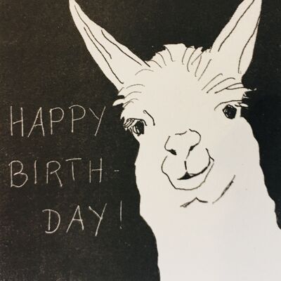 Carte de joyeux anniversaire de lama