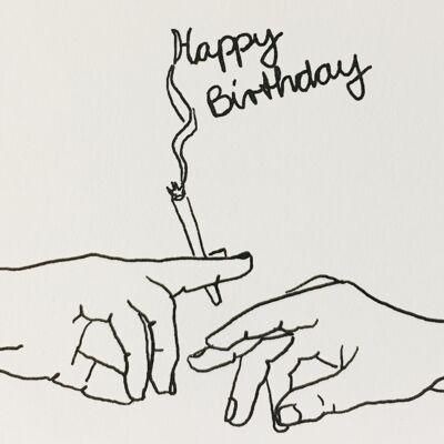 Tarjeta cigarrillo feliz cumpleaños