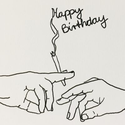 Karte Zigarette Happy Birthday