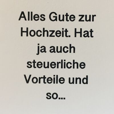 Karte Hochzeit hat auch steuerliche Vorteile