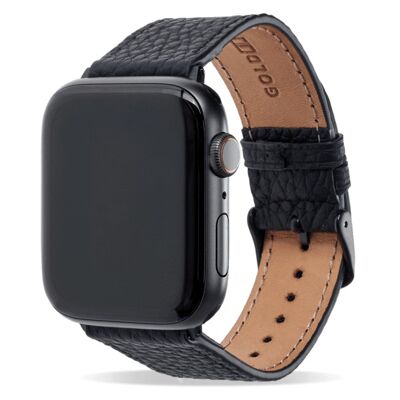 Apple Watch Armband Nappa schwarz (Adapter schwarz) 42/44/45mm