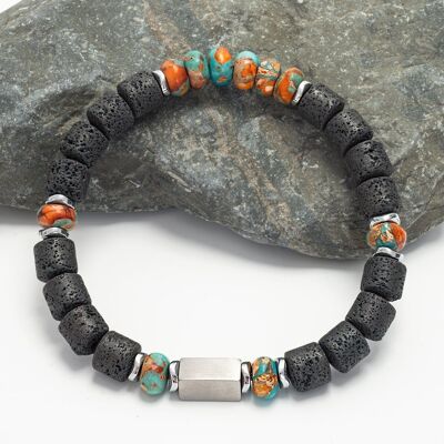 Bracelet en pierre turquoise empereur gravable