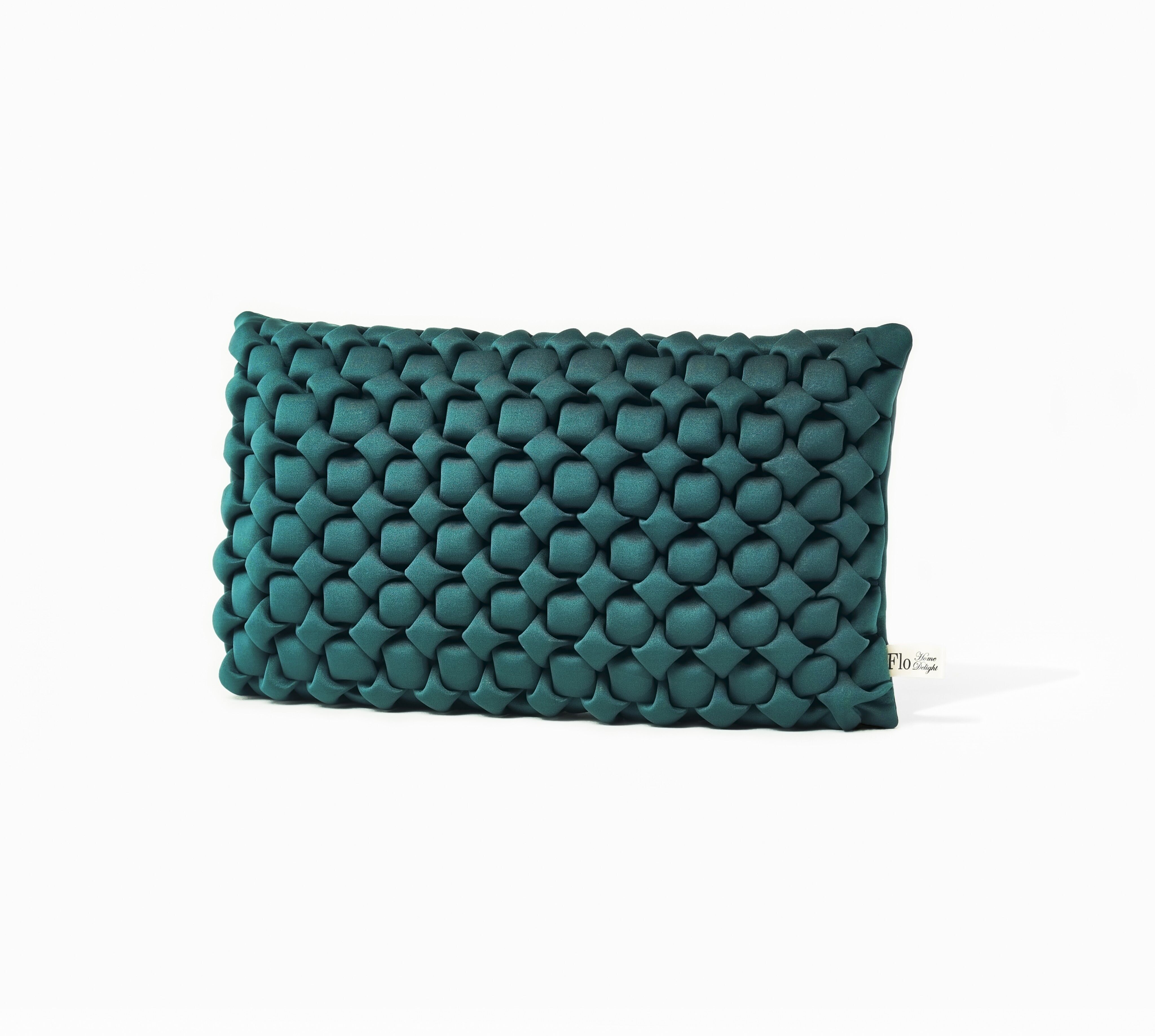Neosmock Rechteckiges Kissen - Petrolgrün