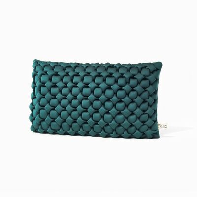 Neosmock Rectangular Cushion - Petrol Green